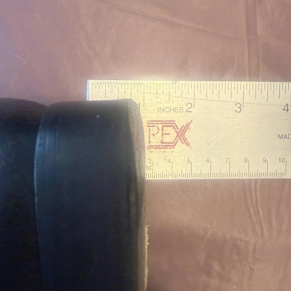 Tory Burch Junction Black Pebbled Leather Tall Riding Boots Gold Logo Size 7